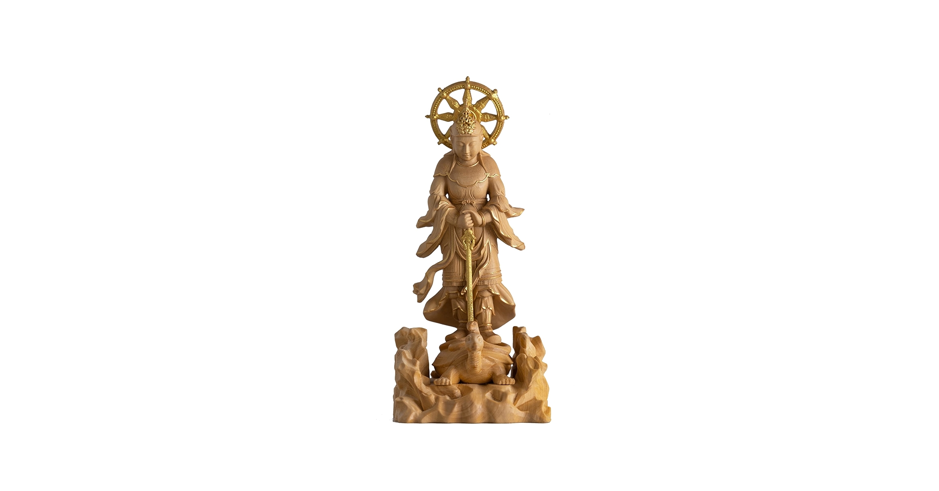 Amazon.co.jp: 極小仏 妙見菩薩 12cm（木製：ツゲ 金泥仕上）＿