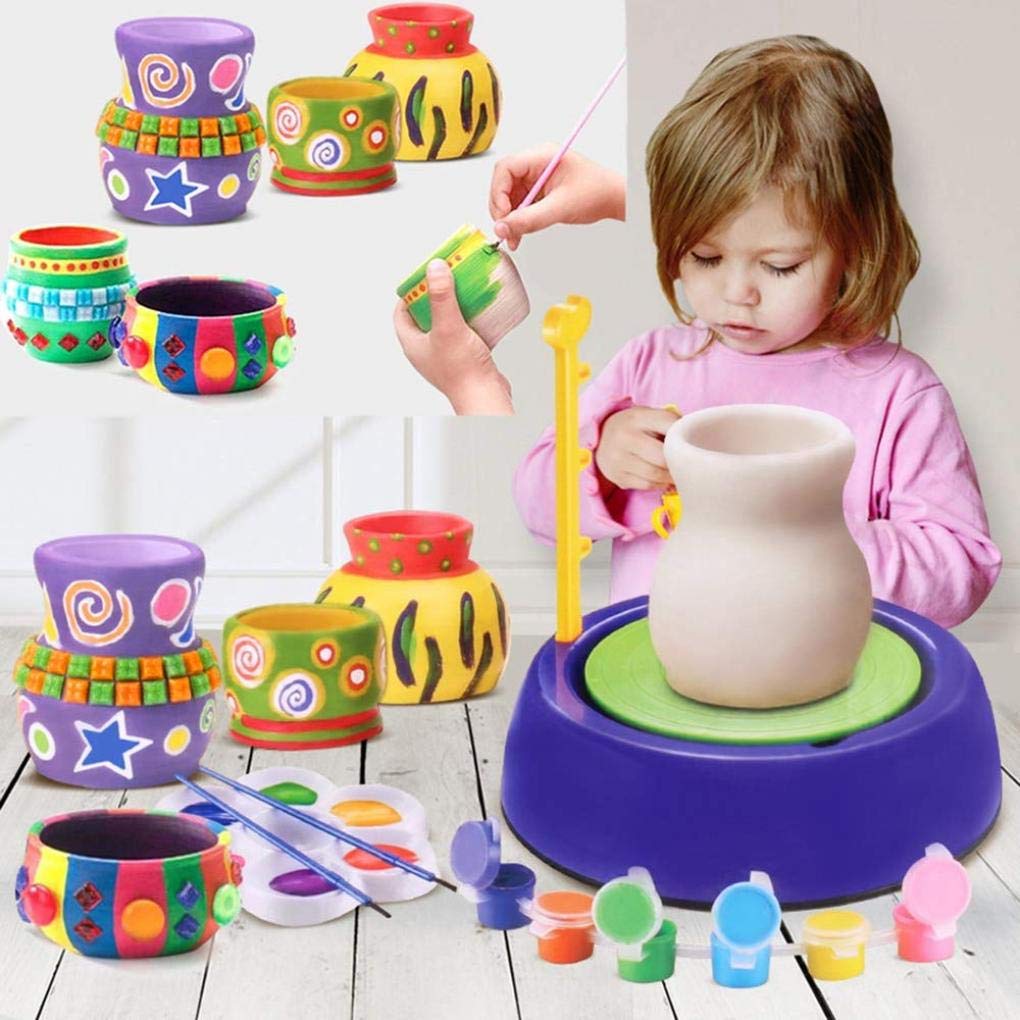 Maschine zur Töpferherstellung, Elektrische Töpferscheibe für Kinder, Tonkunst-DIY-Töpferwerkzeuge, Für Kinder ab 6 Jahren, Leise