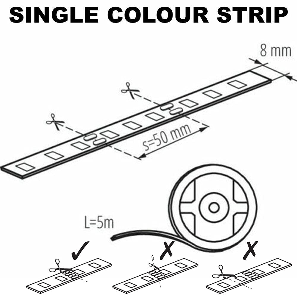 Tira de luz LED de 5 m, blanco cálido, 3000 K, brillante iluminación interior de 12 V, cinta para autocaravana, autocaravana, barco, debajo del gabinete (IP00, blanco cálido) (IP00, blanco cálido)