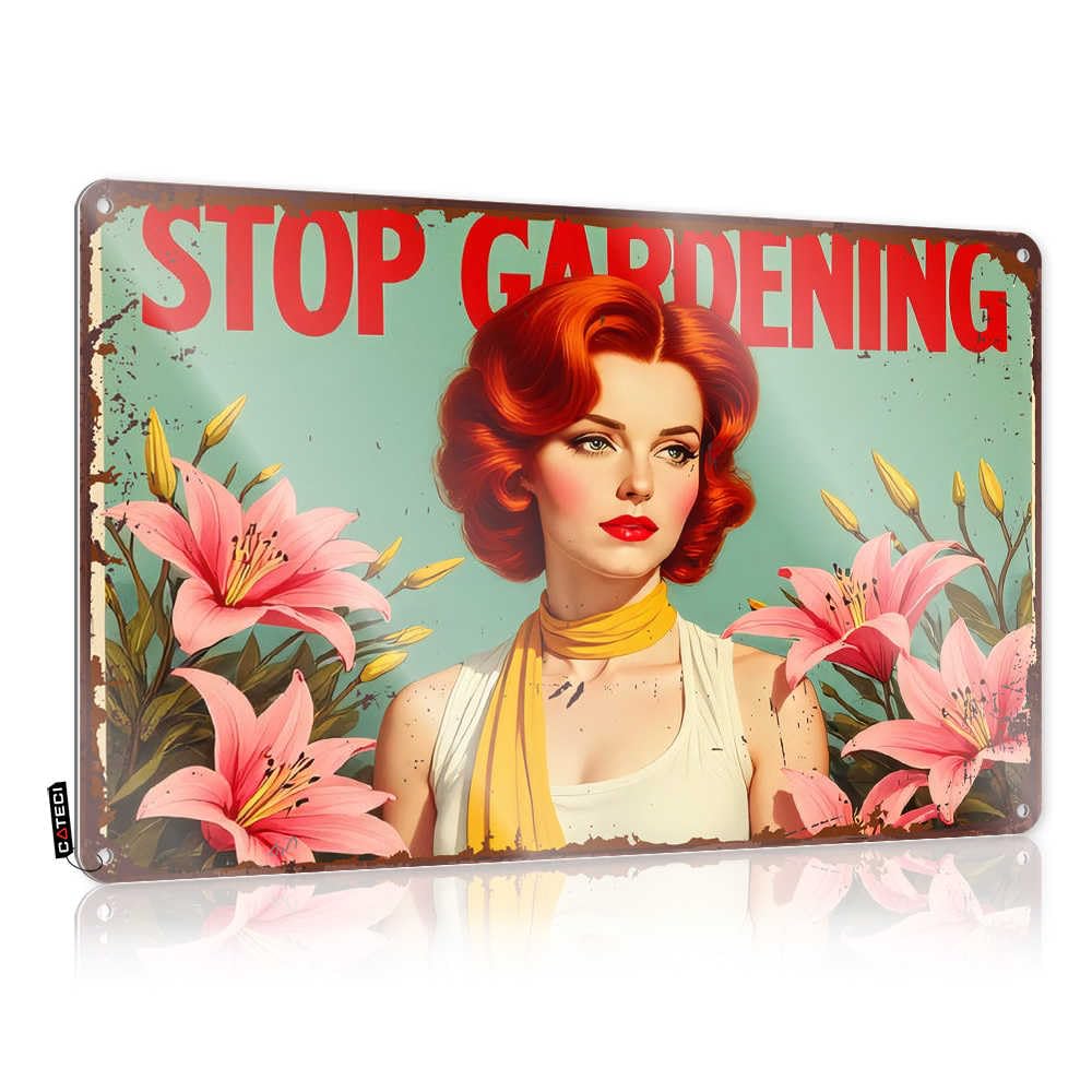 Fzfn Colour Bedroom Stuff Ideas Funny Wall Art - Vintage Garden Inspiration: Stop And Smell The Flowers! Country Metal Wall Art Ready To Hang For Saloon(30X40cm)