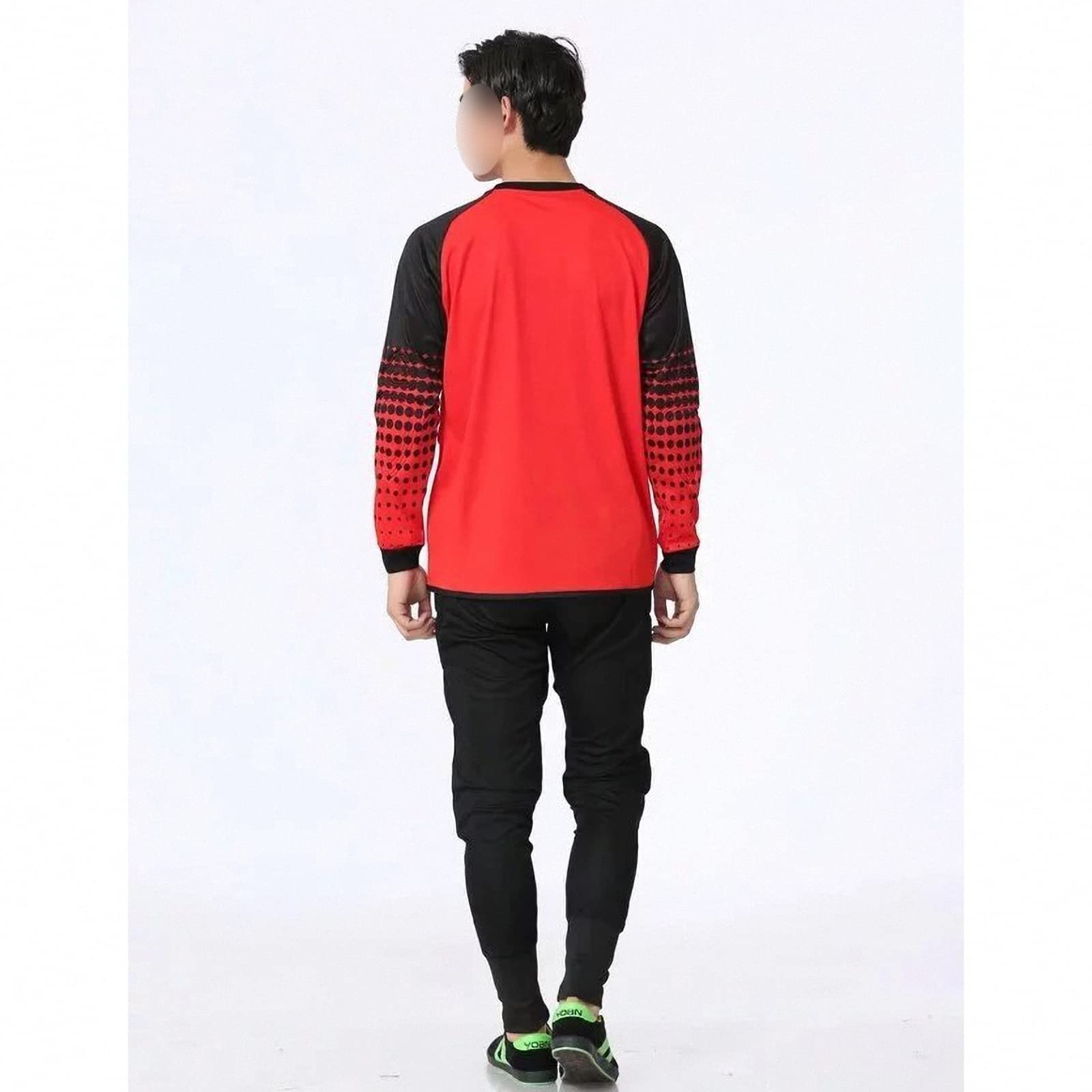 Set di Maglie da Portiere da Calcio da Uomo,Completi Sportivi Abbigliamento da Portiere per Gare di Allenamento, Uniforme da Portiere per Adulti con Crash Pad Ispessito