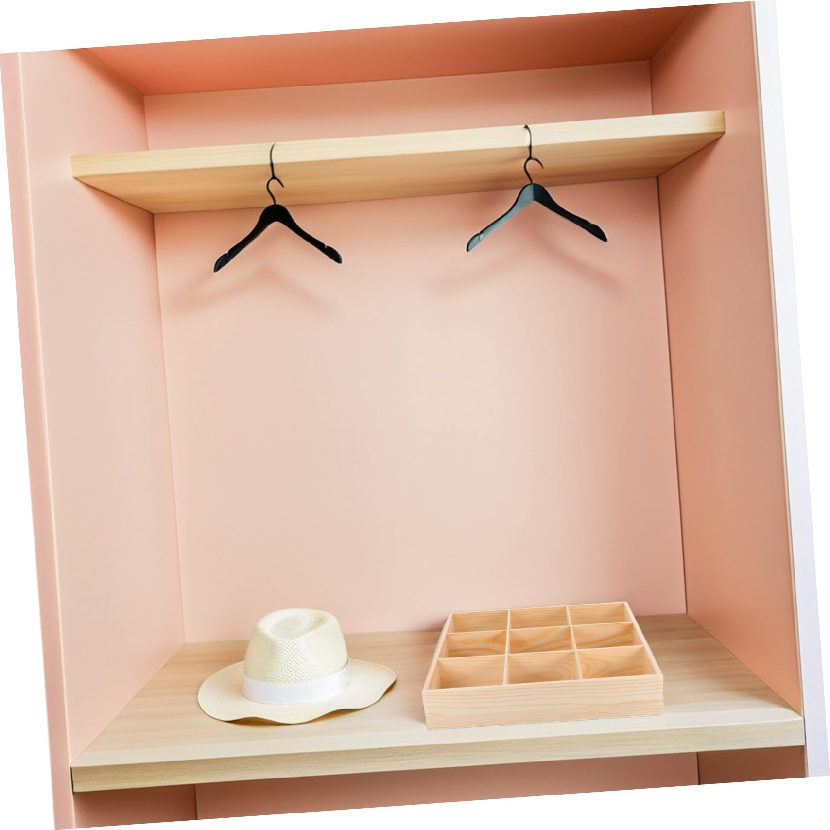 SHINEOFI 2 piezas Organizador Madera para Ropa Interior y Calcetines Caja Multi Compartimentos para Armario y Cómoda para Optimizar Espacio Dormitorios