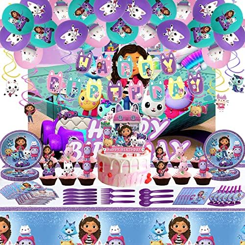 Dollhouse Birthday Celebration Provides, Dollhouse Celebration Decorations Included Completely satisfied Birthday Banner, Cake Topper, Balloon, Tableware, Dollhouse Birthday Celebration For youths