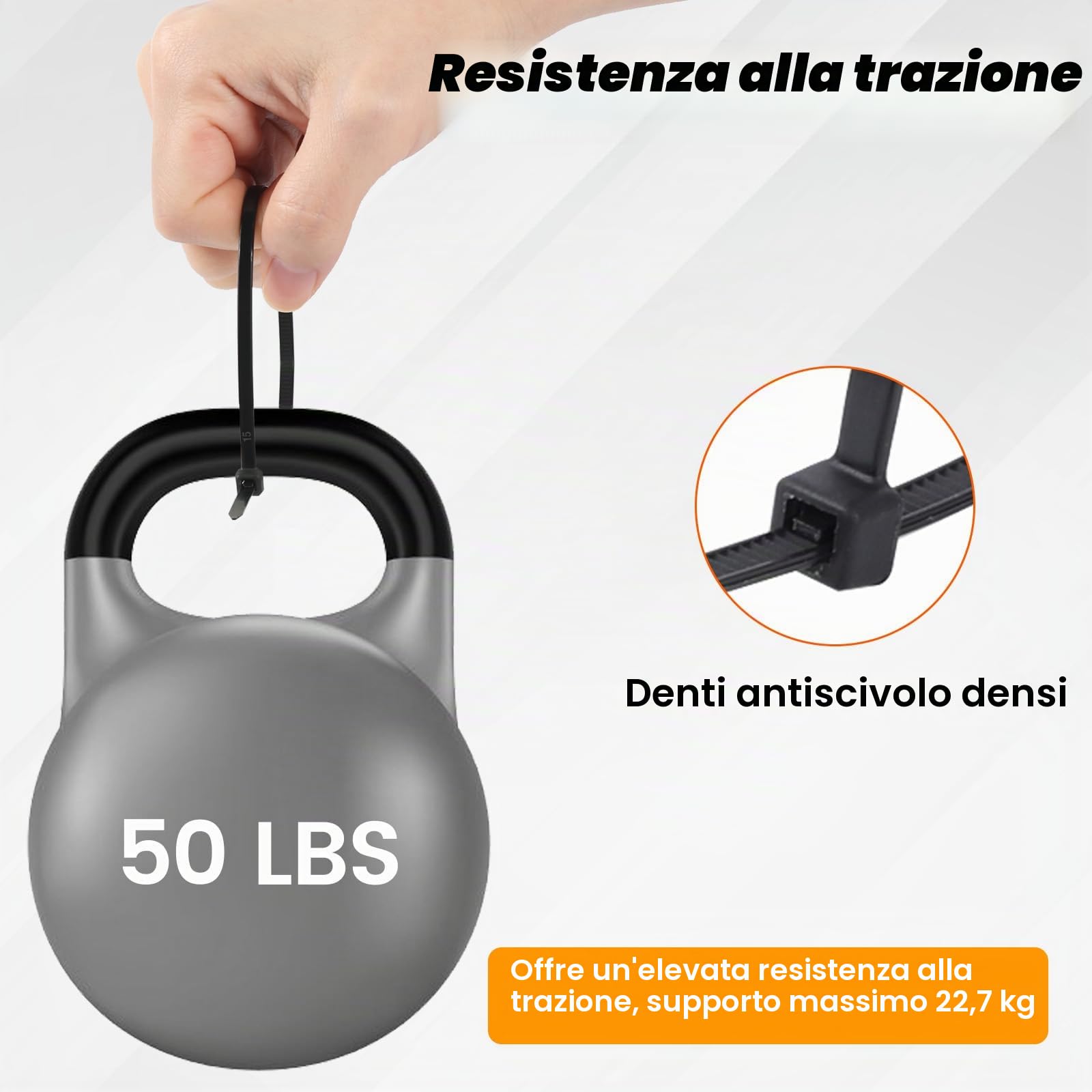 DUNSOO 200 Pezzi Fascette Plastica,100/150/200/300 mm Fascette Elettricista,Fascette Plastica Lunghe Resistenza Alla Trazione 22 kg per Cable Management