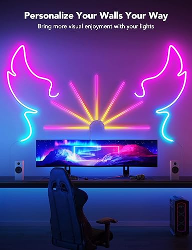 Miniatura 5 de Govee Glide RGBIC - Luces de pared luces de pared de música que funcionan con Alexa y Google Assistant barras de luz LED inteligentes para juegos