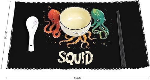 Miniatura 2 de Squid Squad Placemats Set of 6 Resistant Table Mats Washable Place Mats for Dinner Party Table Decoration