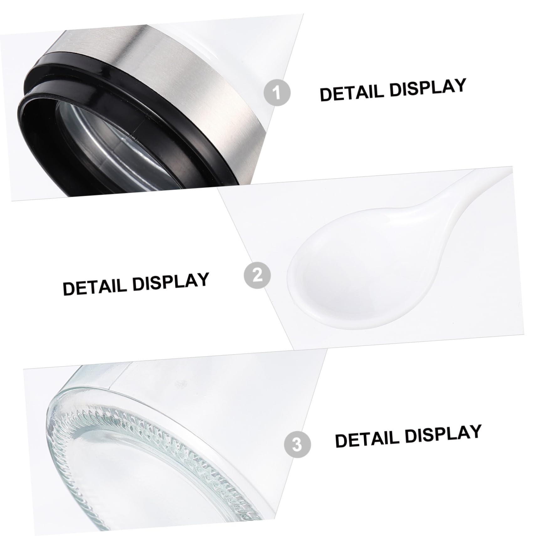 STOBAZA Sealing Condiment Jar Stainless Steel Seasoning Container Glass Lid for Kitchen