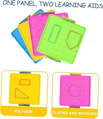 Miniatura 7 de Operitacx 4 unids Peg Board Niños Juguetes Educativos Plato de Plástico Platos de Plástico Geometría Aprendizaje Geometría Manipulativos Plástico