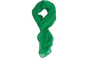 Long Chiffon Sheer Scarf: Vibrant Shade of Spring
