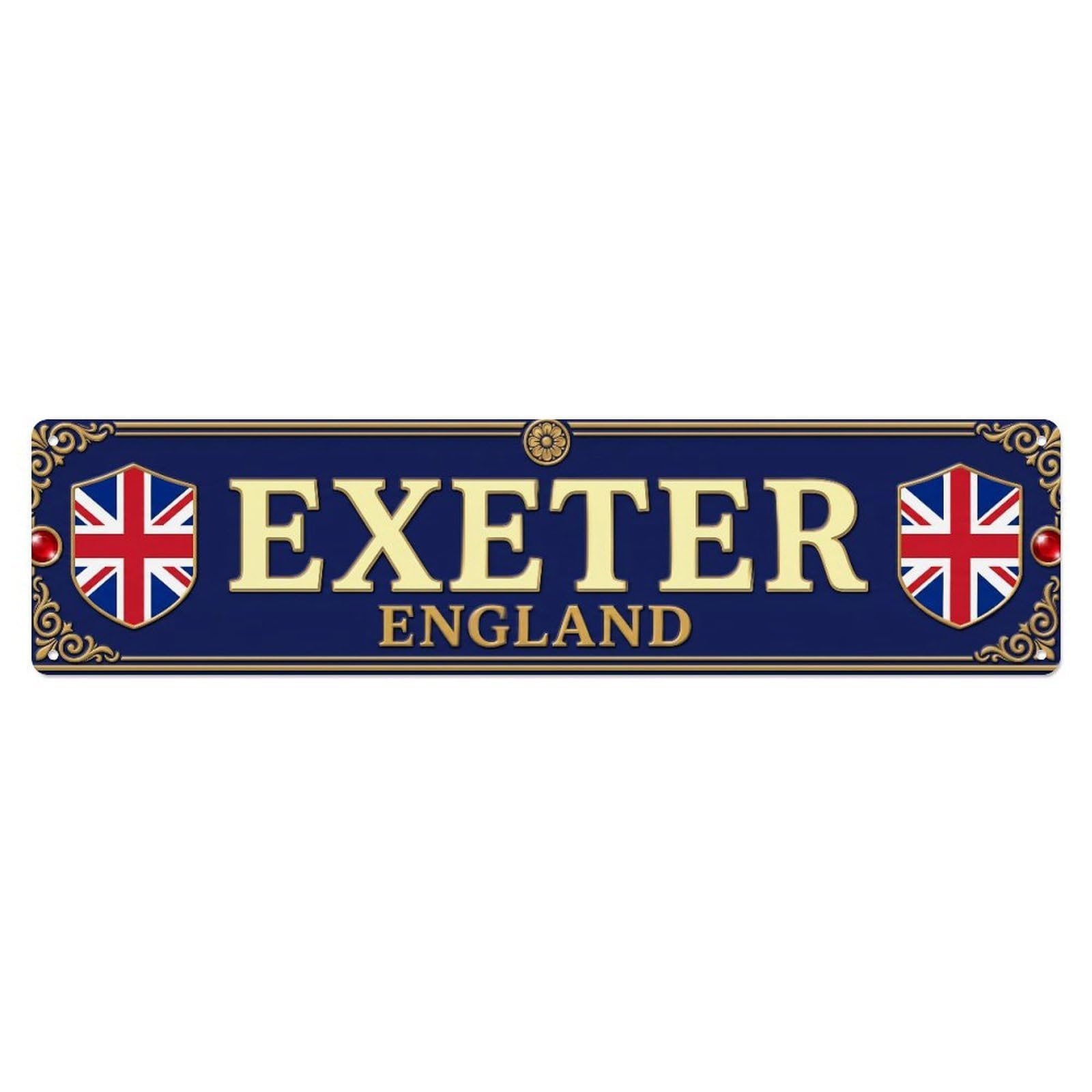 Metal Tin Sign Exeter England Retro
