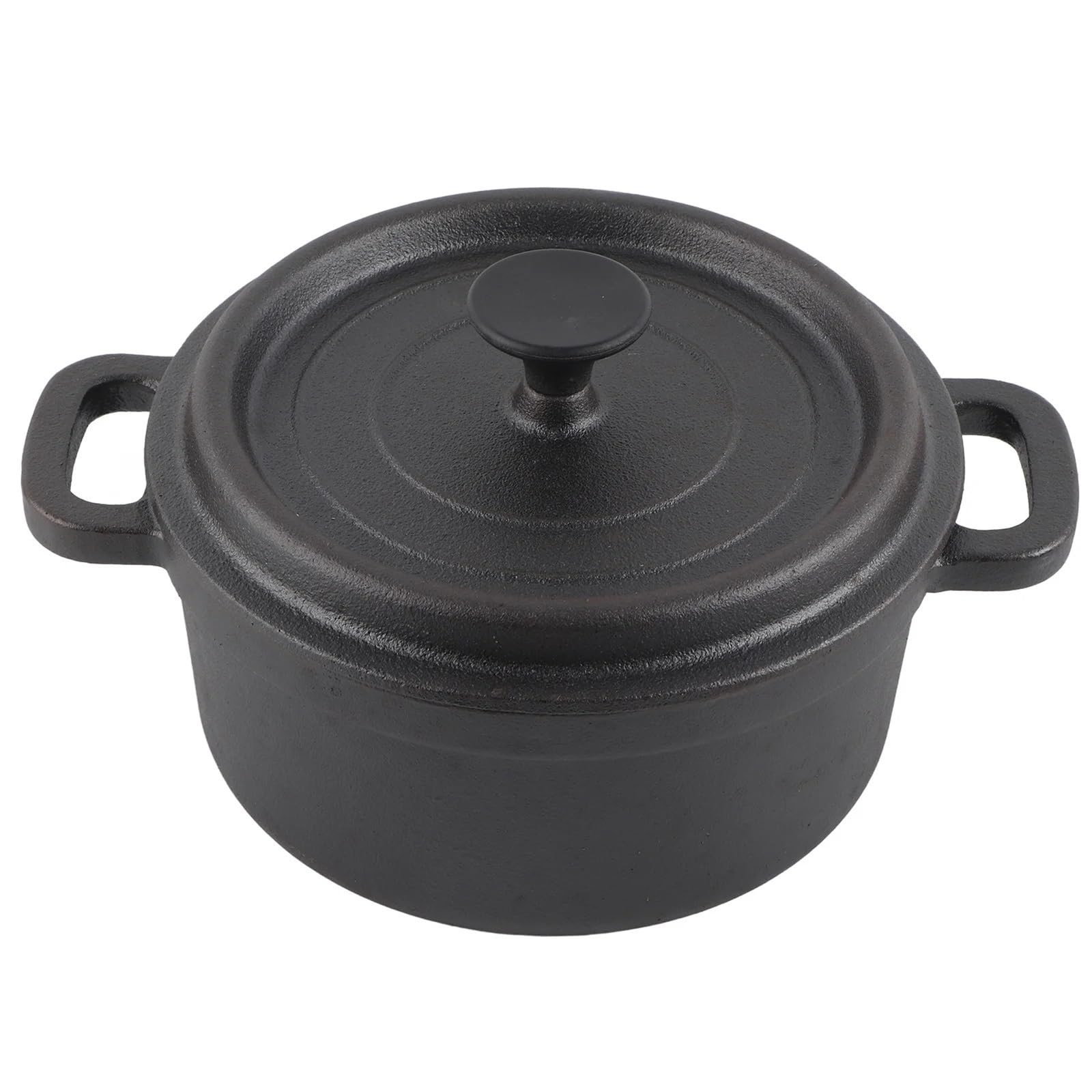 Cacerola Cazuelas Horno Doble Estilo Tradicional Mango Engrosado Aislamiento Olla De Cocina De Hierro Fundido con Tapa(20cm)