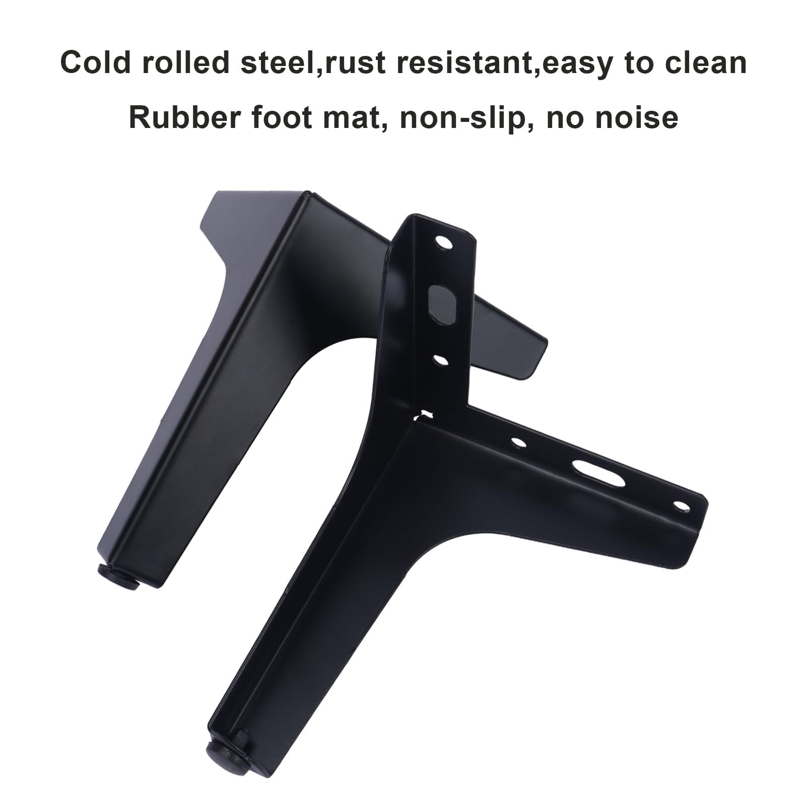 Luabue 6 inch / 15cm Sofa Legs Set of 4 Metal Furniture Legs Black Cupboard Feet Triangle Furniture Feet Cabinet Leg Couch Legs for Tables Chair Ottoman - Image 3