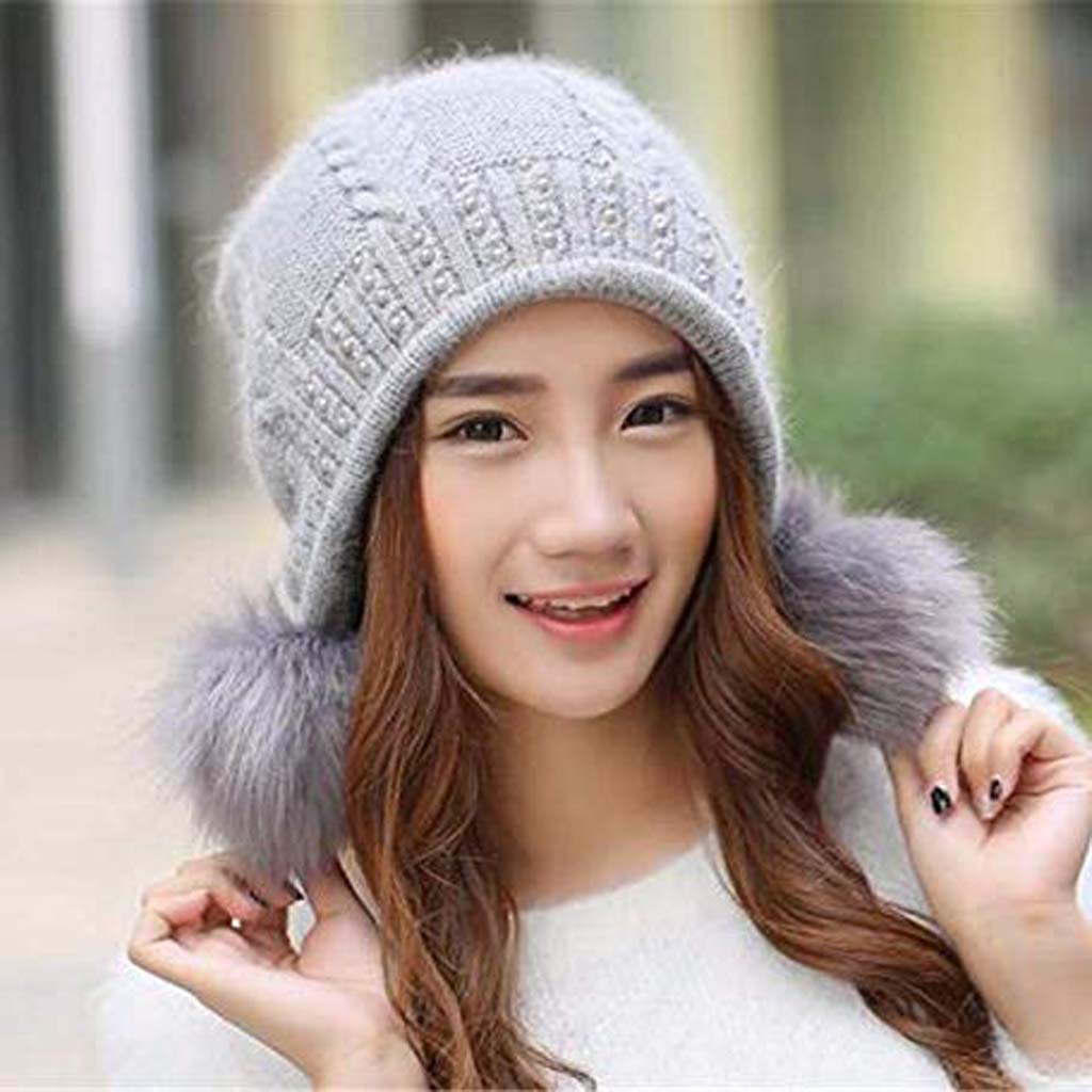 Bonnet double cache-oreilles pour sorties en station de ski et ville blanc - 4