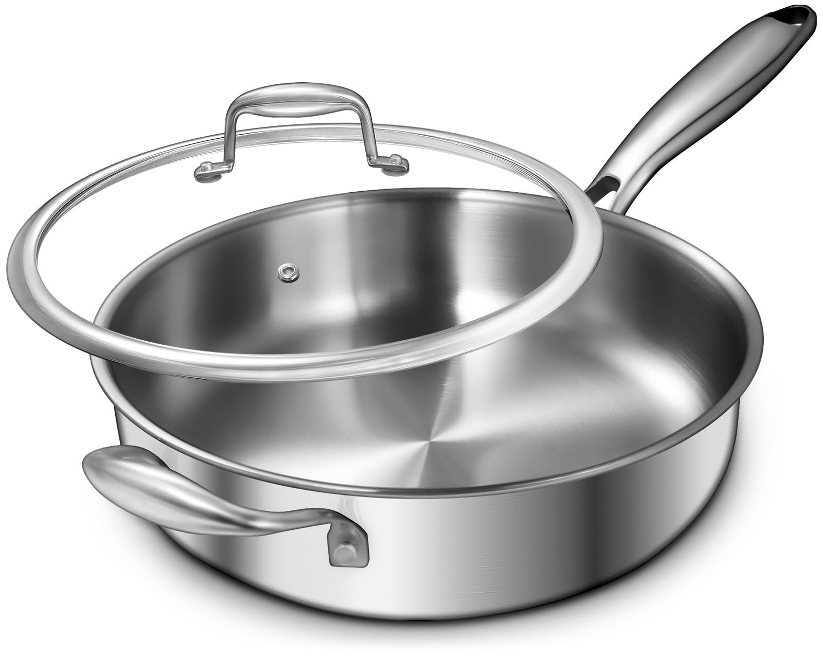 EWFEN 12 Inch Tri-Ply Stainless Steel Frying Pan