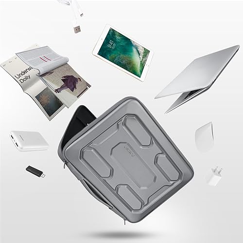 Vista 16 de DOMISO Funda para laptop de 17 pulgadas con asa, bolsa de computadora a prueba de golpes, funda protectora de EVA impermeable para MSI GS73VR Negro