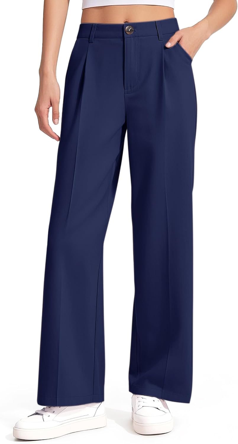Girls Dress Pants Wide Leg Uniform Pants for Girls Preppy Clothes Size 7-14 Years