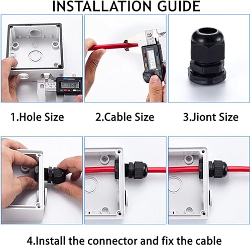 Miniatura 6 de Prensaestopas PENGLIN - Conector de cable de nailon NPT de 1-1/2 pulgadas, conector de cable de alivio de tensión, tuerca de bloqueo ajustable