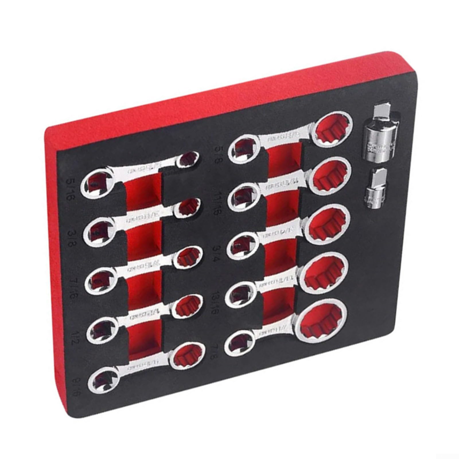 Lot de 12 adaptateurs de couple SAE 3/8 en acier au chrome vanadium pour baie de moteur étanche pour accès et retrait des fixations tenaces avec étui de rangement