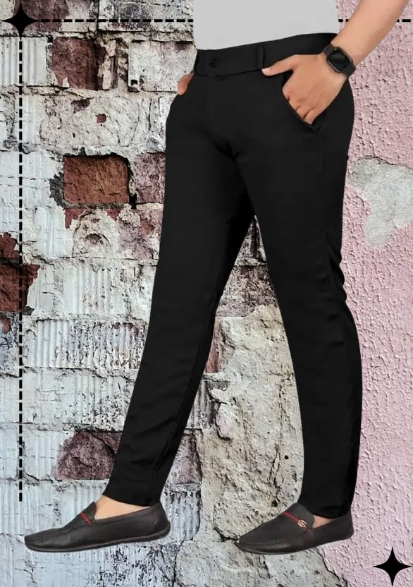 Men’s Slim Fit Casual Chinos Pants Stretch Cotton Trousers with Flat Front, Comfortable Everyday TS K007 Black-picture-40