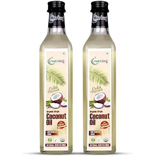 Nutriorg Cold Pressed Virgin Coconut Oil 500 ml (Pack of 2)