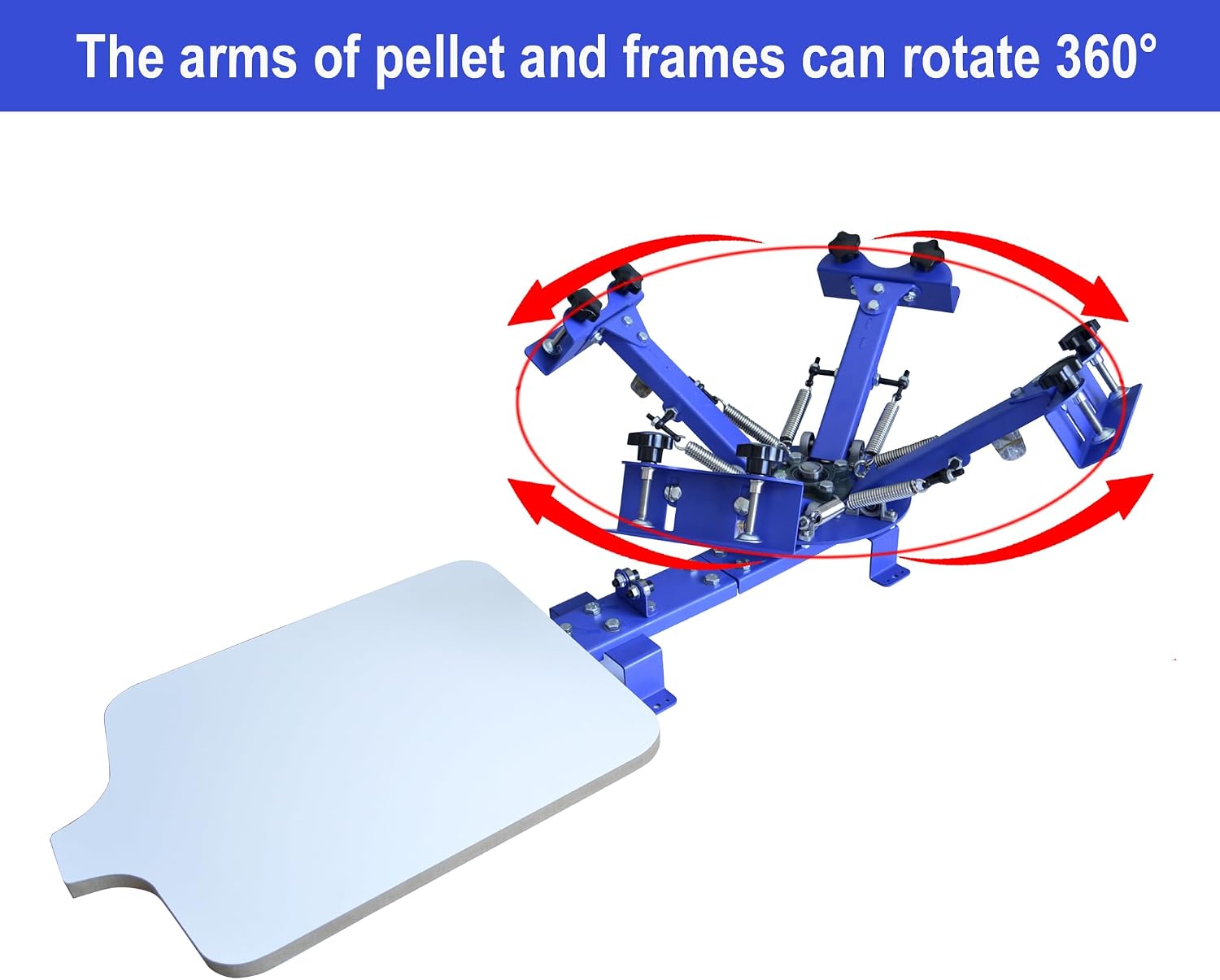 TECHTONGDA 4 Color Screen Printing Press Silk Screen Printing Machine 1 Station DIY T-Shirt Printer Floor Type