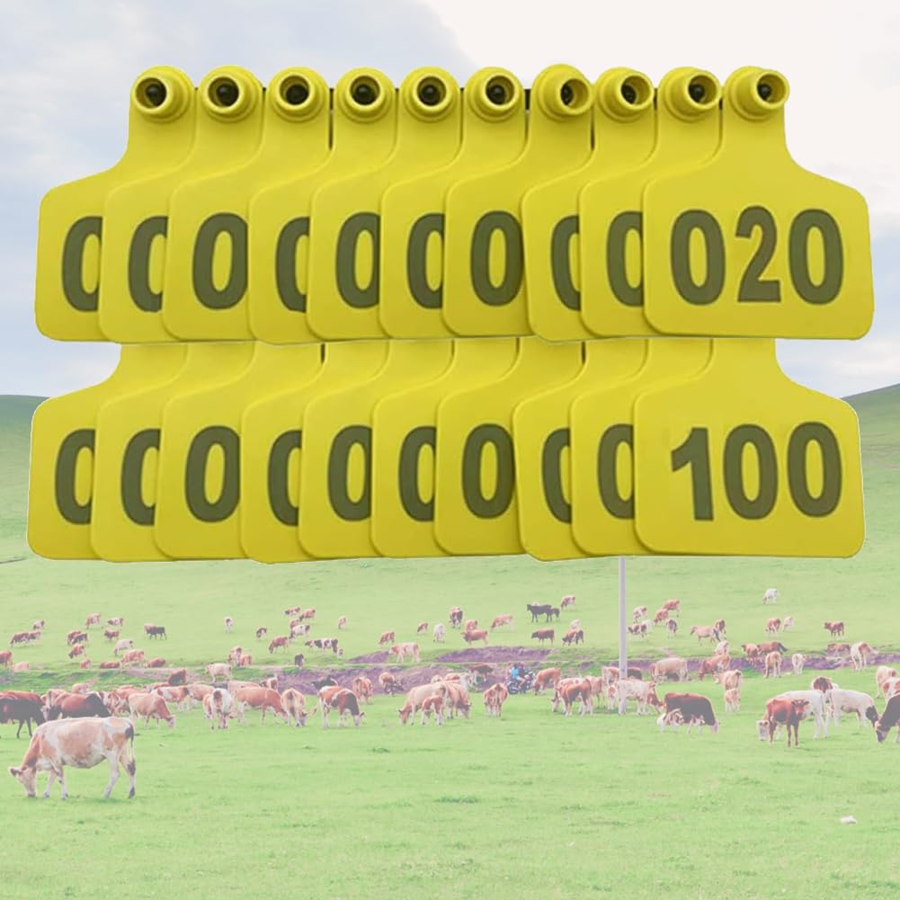 100szt Kolczyk Bydła Numerowany 001-500 Owca 101-200(Red 7.5*10cm (2.95*3.93in),101-200)