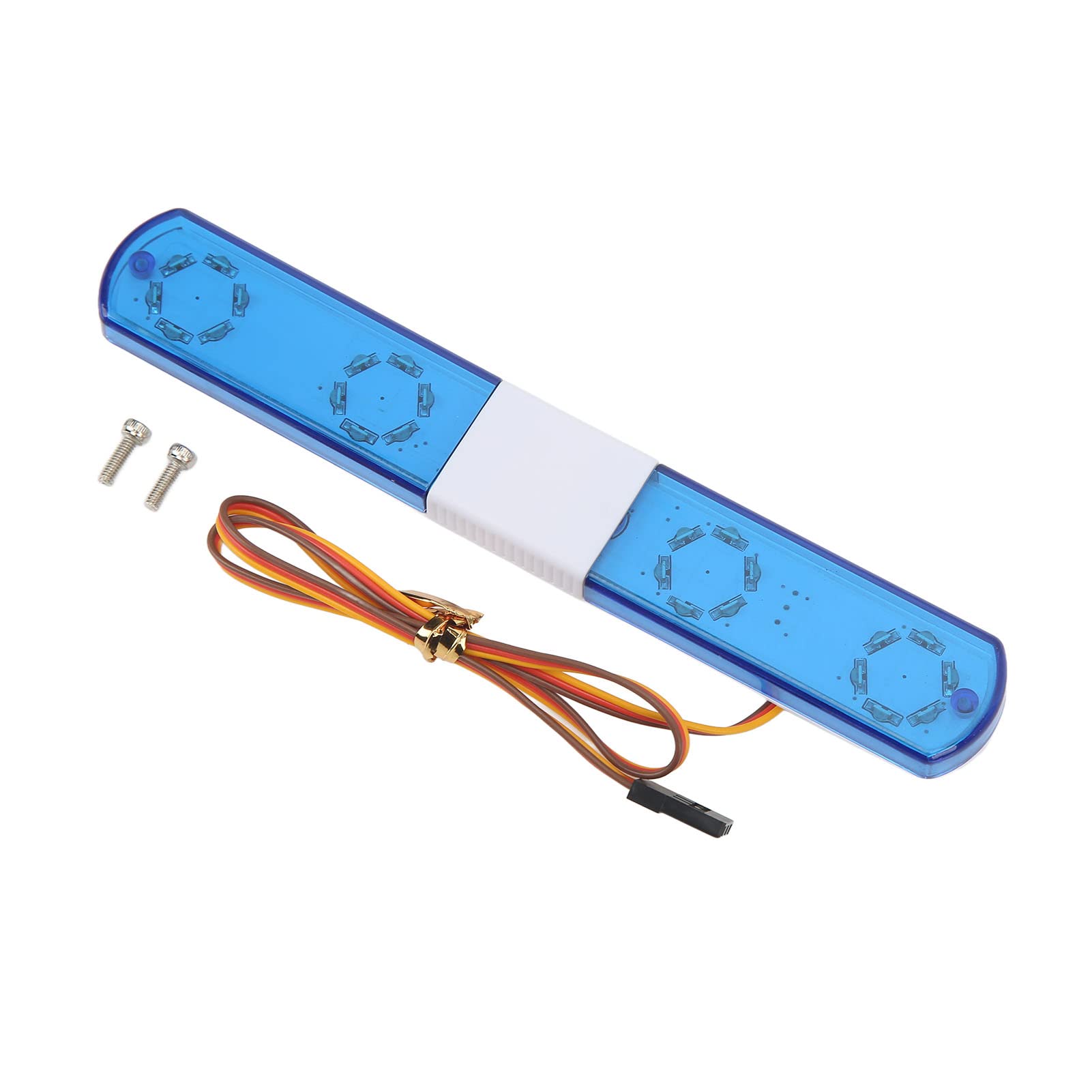 equlup RC LED Police Light, 145x22x12mm/5.7x0.9x0.5in 4.8-6V Bright Simulation Lamp Police Flash Light for 1/8 1/10 Axial SCX10 RC Cars (Blue)