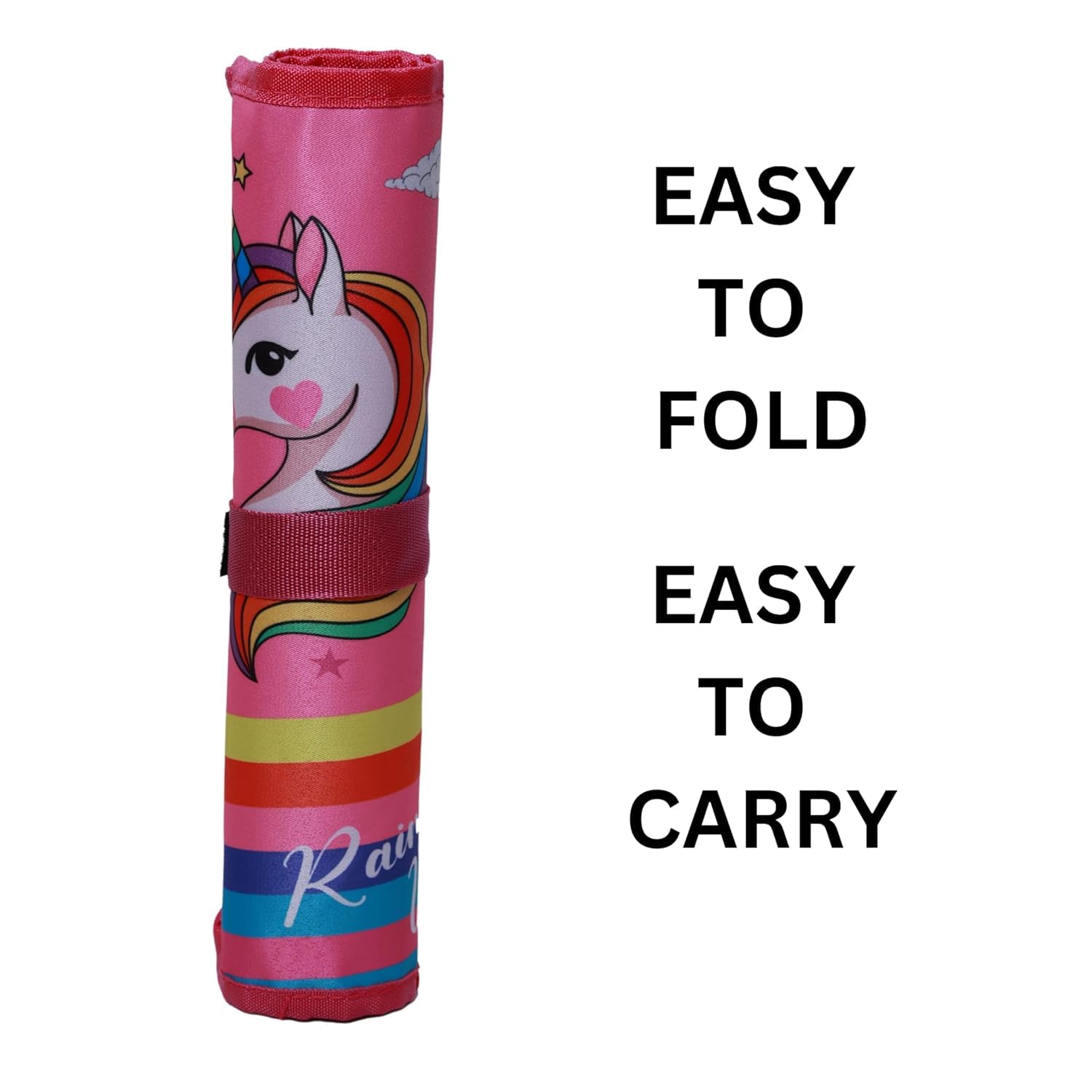 Personalized Name Placemat Stain-Resistant Waterproof Rainbow Unicorn Printed Placemats Roll Up Tablemats for Kids & Teenagers, Dinning mats with Customised Name on it — Amazon image 3