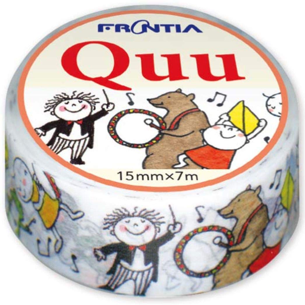 フロンティア Frontia Masking Tape Quu Music Animals 0.6"x7.6' 15mmx7m Japan Import