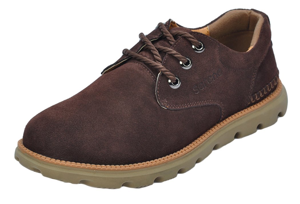 Serene Mens Casual Round Toe Suede Lace Up Rubber Sole Plain Flat Board Ankle Boots Oxfords Sneakers Business Shoes