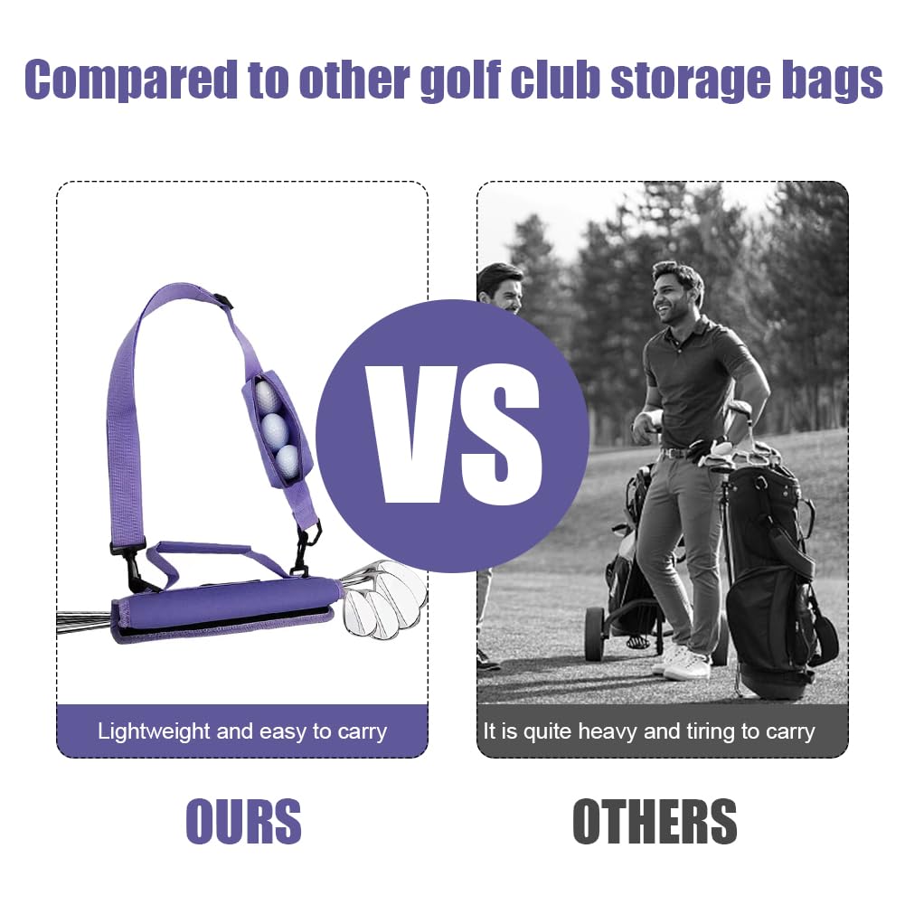 Borsa da Golf Portatile con Manico e Scalabile Tracolla,Sacche da Golf in Dacron per Uomo Donna Bambini,Borsa da Trasporto Leggera per Club da Golf,Borsa a Tracolla per Allenamento da Golf