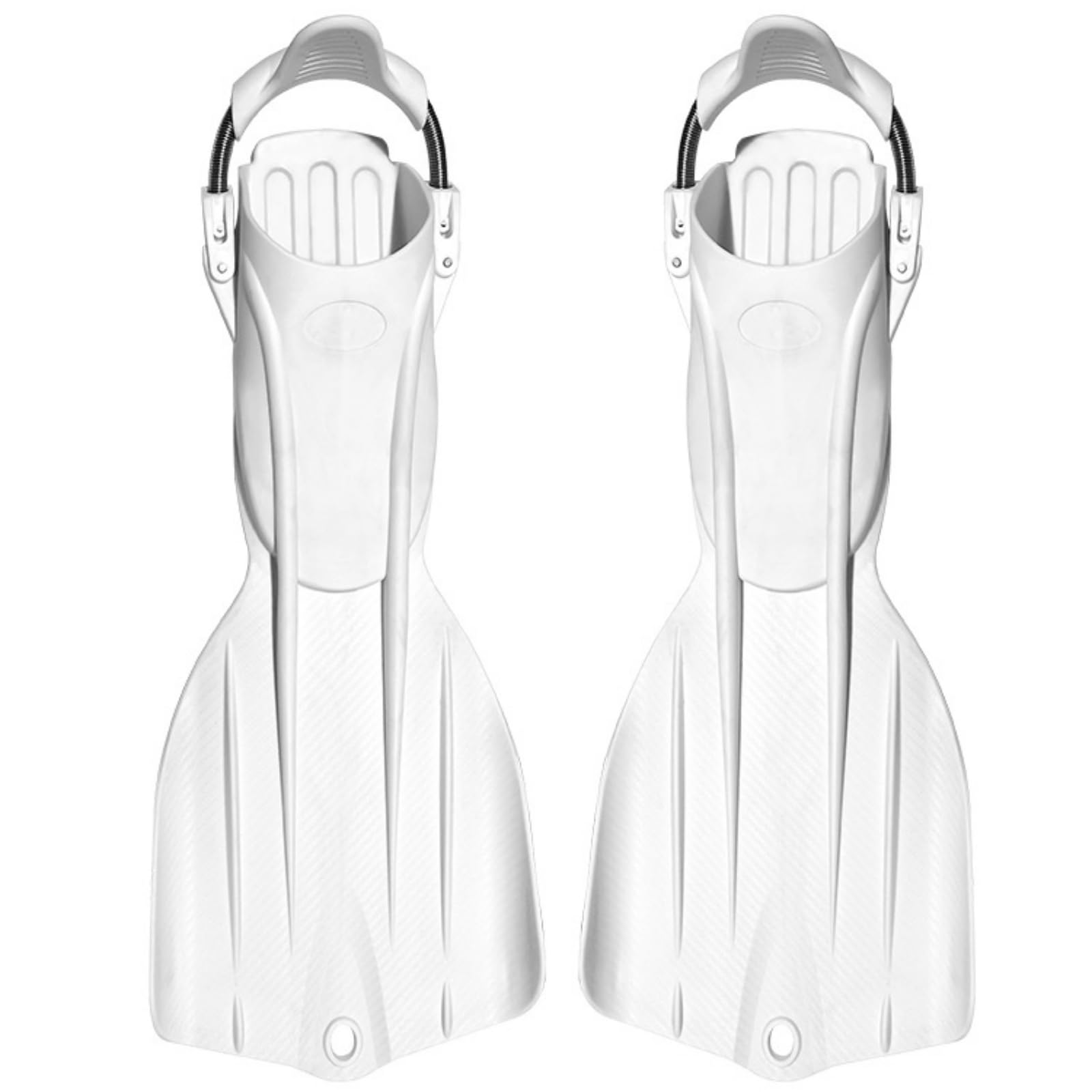 Qianly Pinna a Aperta Regolabili Pinna con Molla Medio-Lunghe per Diver, Immersioni Tecniche , Bianco , Piccola 35-38