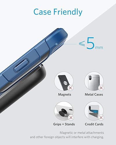 Miniatura 5 de Anker Cargador inalámbrico, soporte PowerWave 7.5, certificado Qi, carga rápida iPhone SE, 11, 11 Pro, 11 Pro Max, XR, Xs Max, Xs, X, 8, 8 Plus,