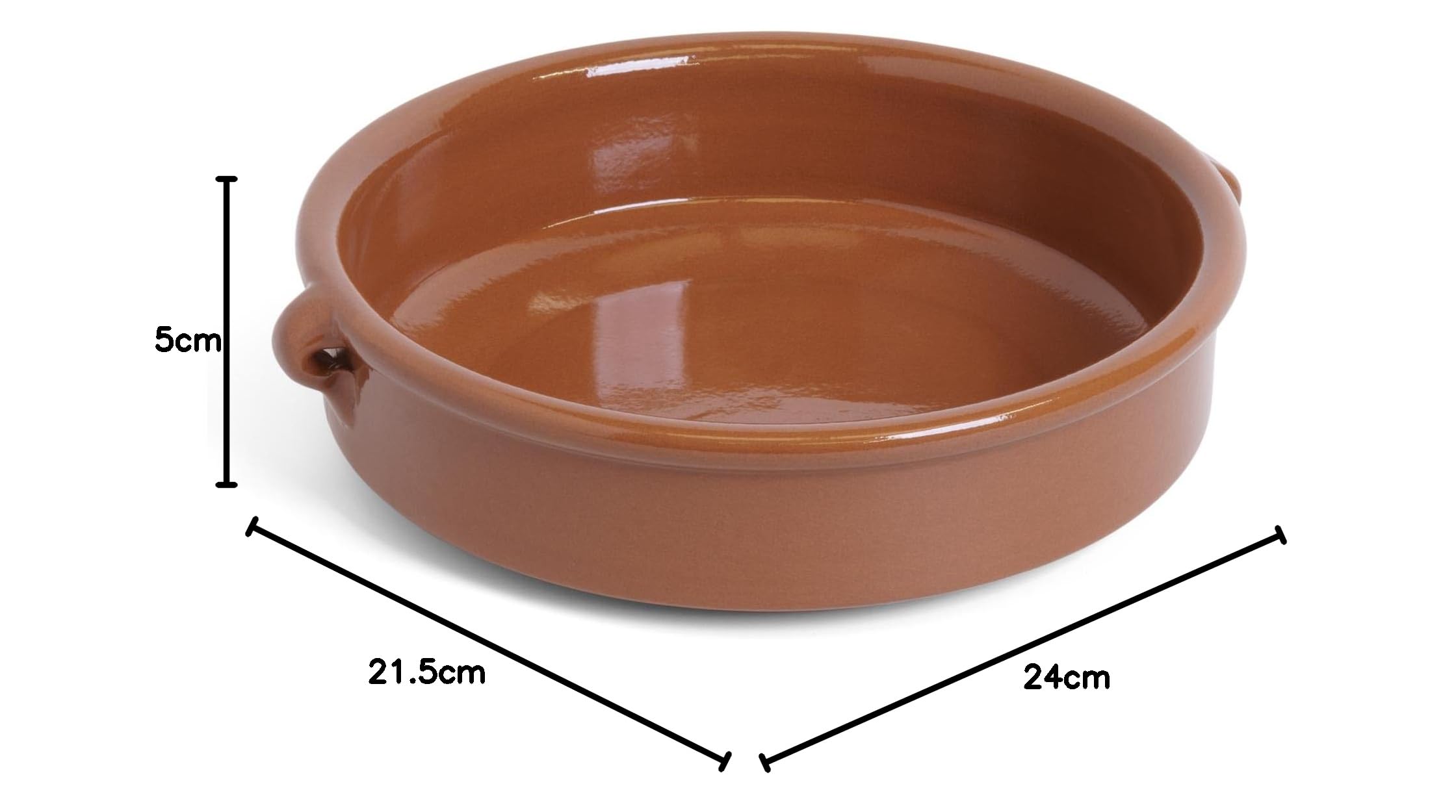 Tegame da Forno Rotondo in Terracotta, ø 20 cm, Colore Naturale