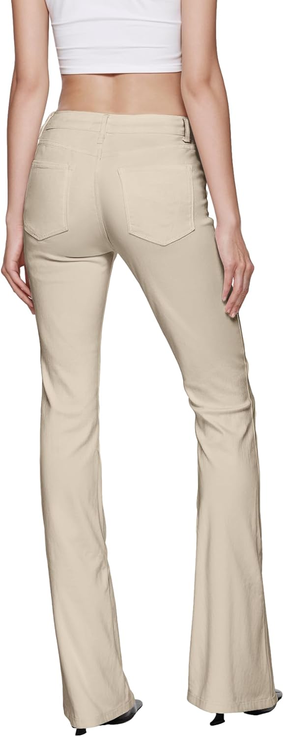 Hybrid & Company Womens Hyper Ultra Stretch Comfy Boot Cut Leg Flare Work Casual Pants