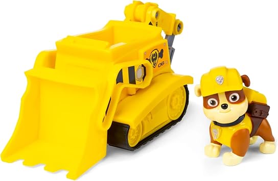 Paw Patrol Rubbles Diggin Bulldozer with Collectible Figure, for Kids Aged 3 and up