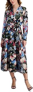 Womens Satin Floral Midi Dress Black XL - Buy now