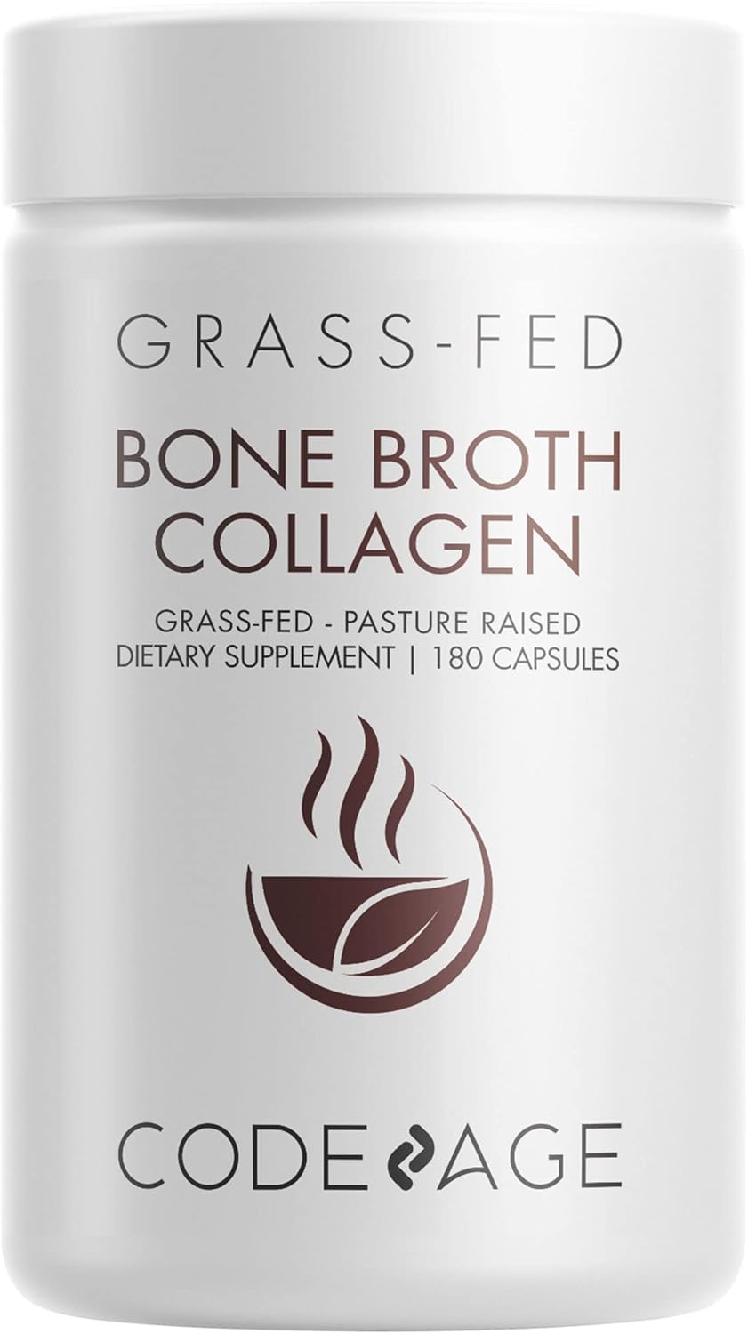 Codeage Organic Bone Broth Collagen Capsules Grass Fed Pasture Raised