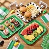 SiliFine Serving Trays 13 x 9 Inch Disposable Theme Party Decorations Paper Food Trays for Tailgate Events Sport Theme Birthdays Rugby Game Day Party(6 Pcs,Soccer)