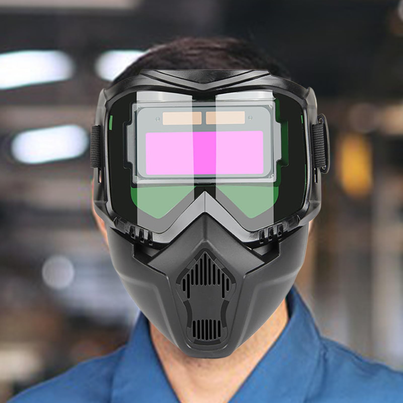 Masque De Soudure Automatique - Casque De Soudage à énergie Solaire Avec 2 Capteurs(Mousquetaire) - Bricolage