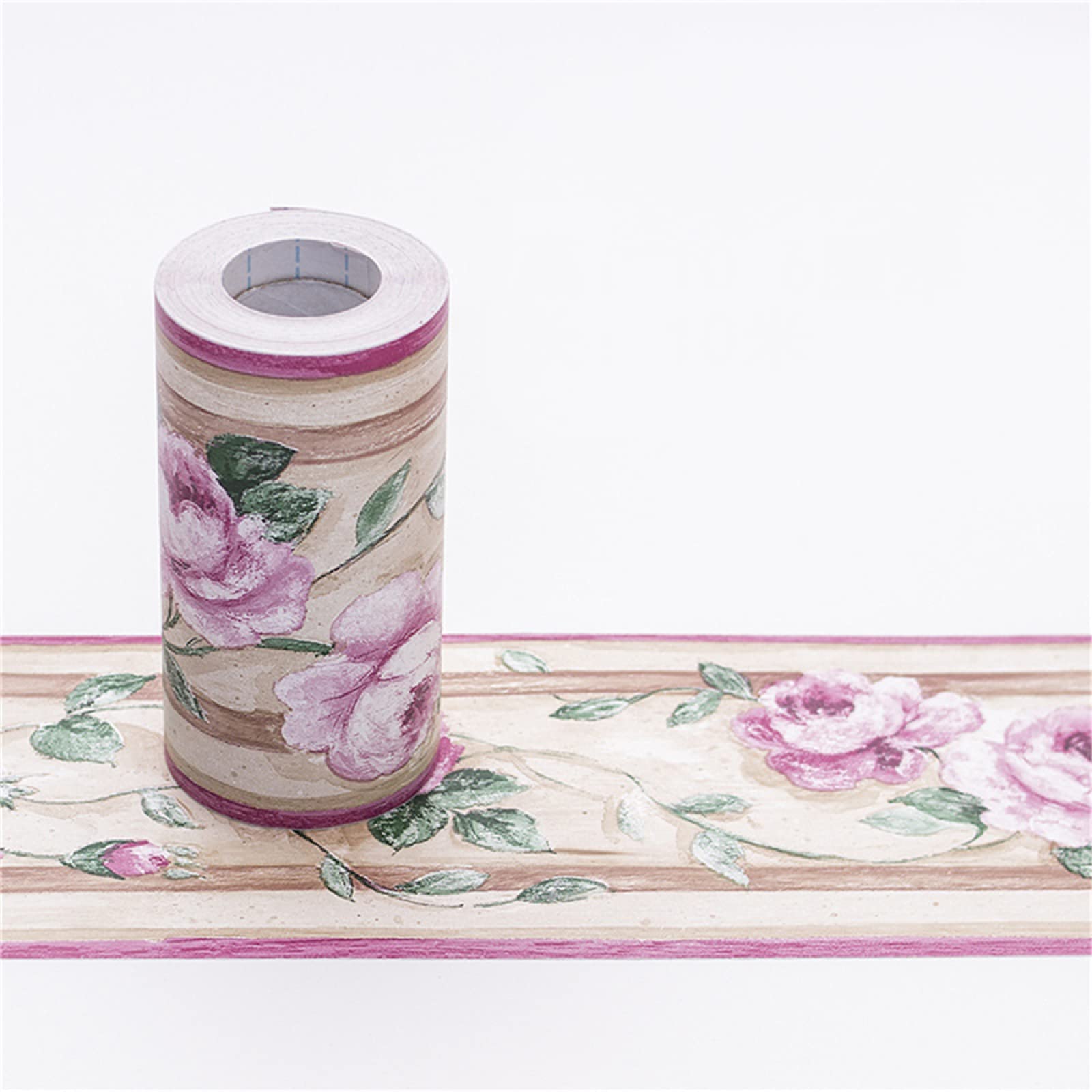 Sdsdgrw Pink Rose Wallpaper Border, Self-Adhesive Multicolor Wallpaper Border Stickers For Walls Ceiling(Pink Rose)