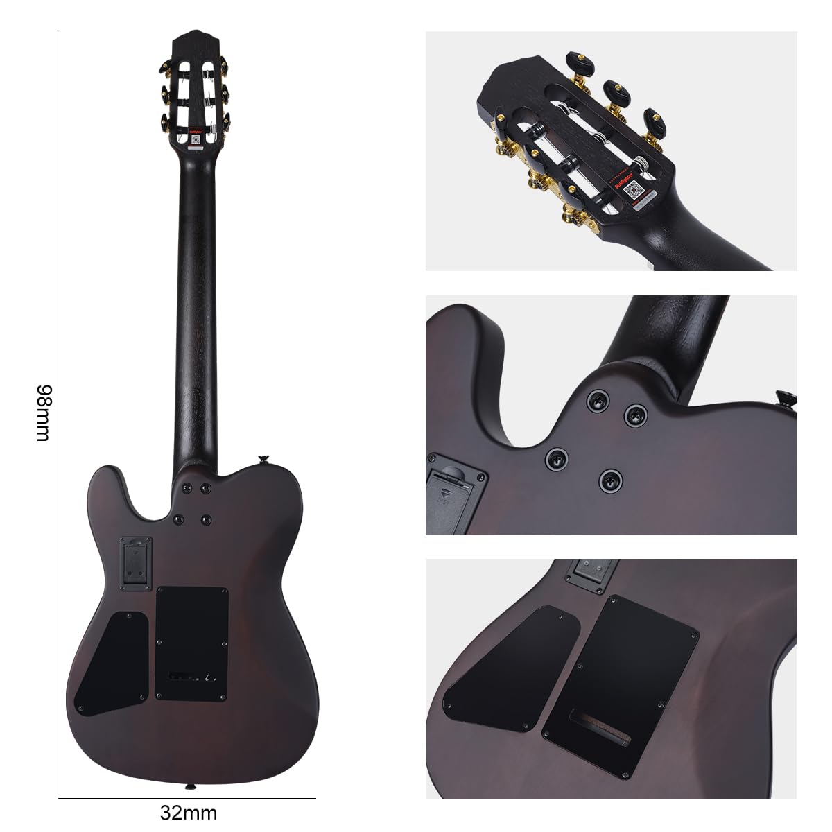 Amazon.com: Bullfighter Acoustic Guitar Silent Nylon 6 String