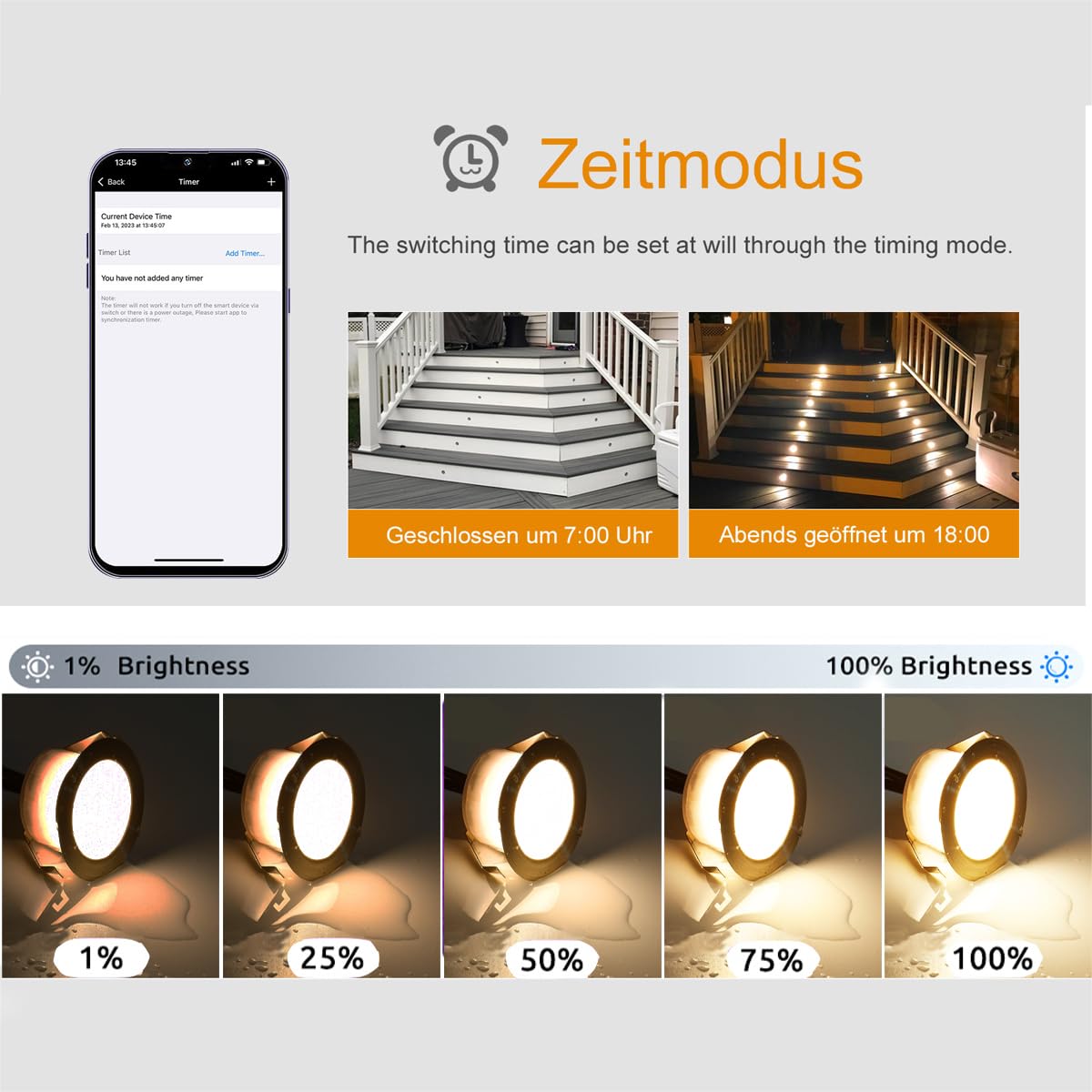 Lot de 10 Wifi Spot Led Eclairage extérieur RGBW(RGB+Blanc Chaud) Spot Led Extérieur Encastrable Compatible avec Google Home Assistant/Alexa, Ø45mm IP67 Kit complet