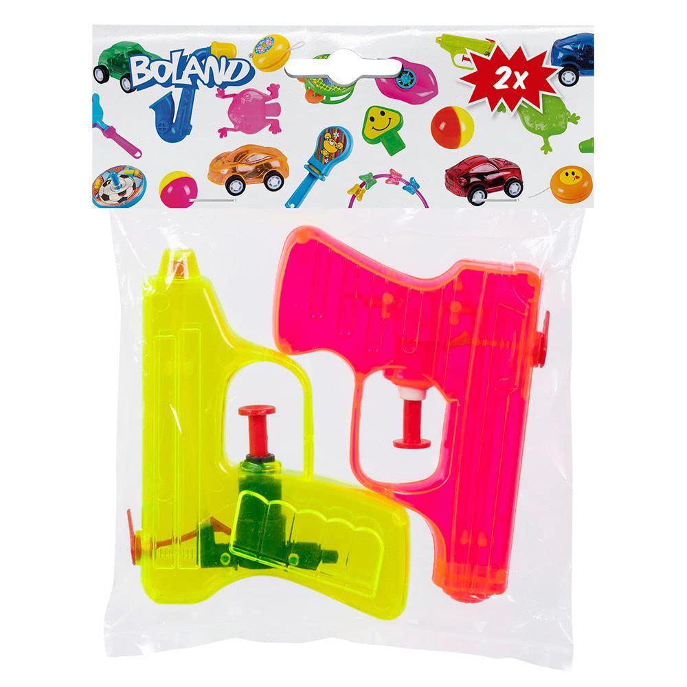 Boland 30774 – pistolety na wodę, 2 sztuki, wymiary 7,5 x 10 cm, plastik, strzykawka do wody, pistolety, gry wodne, lato, arony wodne, upominek, urodziny dziecka