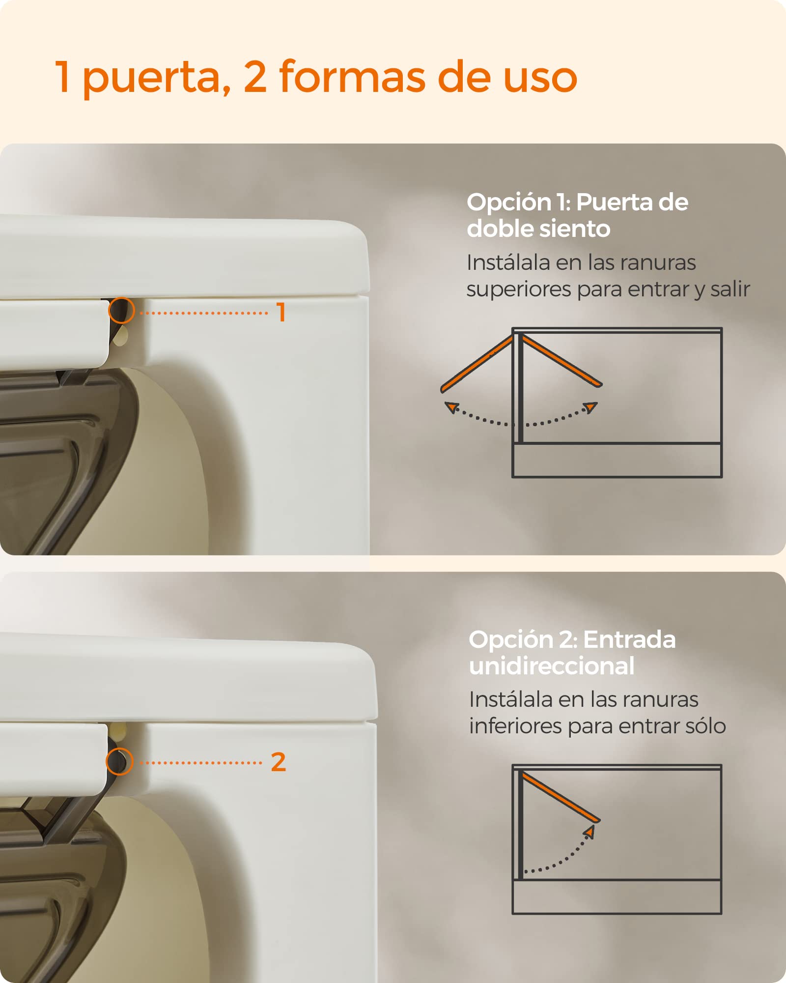 Feandrea Arenero para Gatos, Caja Arena con Bandeja Extraíble, Pala, Cepillo, Espacioso para Gatos Grandes, Carga de 15 kg, Antifiltración, Antiescapes, Beige y Negro PPT001W01