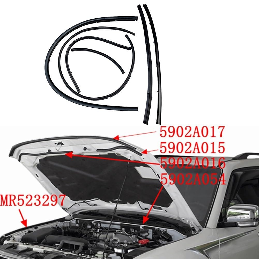 Kit di 6 guarnizioni in gomma per cofano anteriore, per Mitsubishi Pajero per modelli Montero 2008 2016