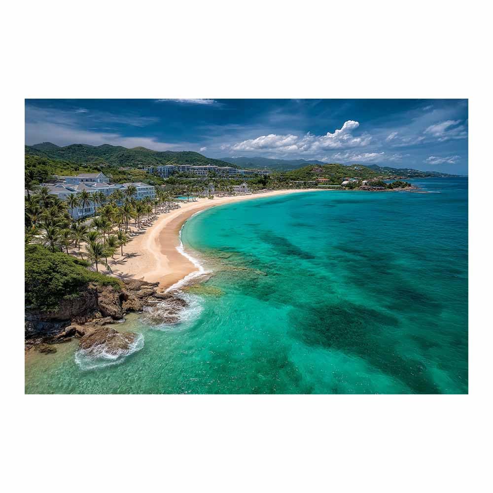 HOQIU Vintage wall art Tropical Resort Coasts decorative painting, wall art, for Living Room Bathroom Bedroom Kitchen Decoration.(Multicolor)-70x100cm Unframed