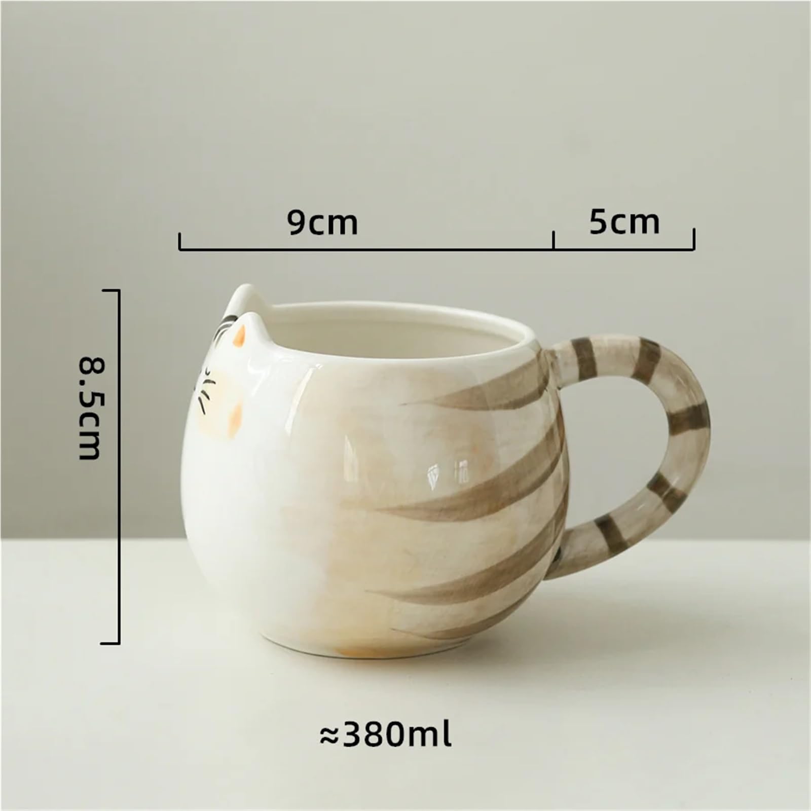 Taza de cerámica bonita, taza con forma de gato, tazas de leche, café y agua de 380ml/13oz, 2 uds. Para Boda
