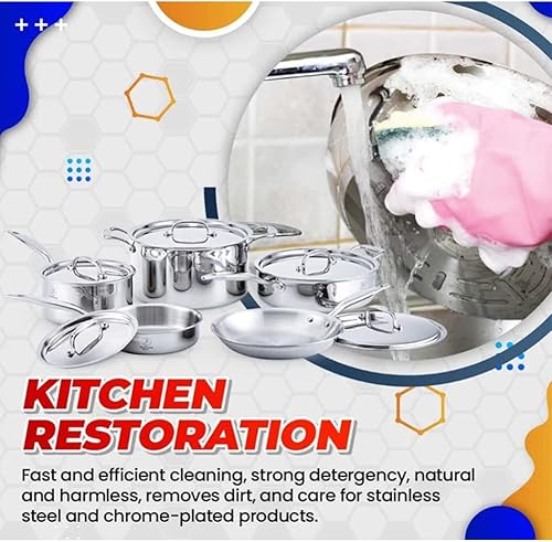 Miniatura 6 de DENGWANG Removedor de óxido de espuma para cocina, polvo de limpieza multiusos, limpiador de espuma multiusos, removedor de óxido, limpiador de