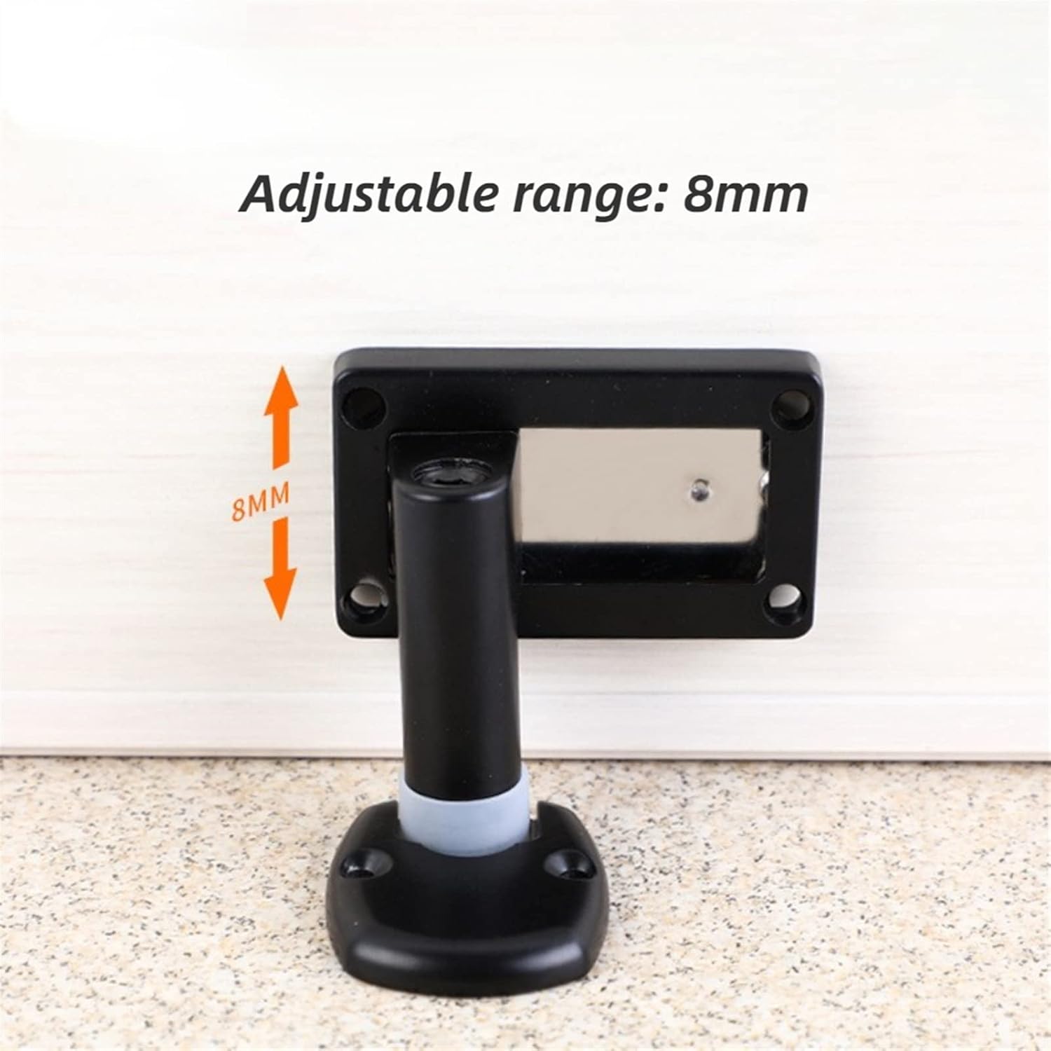 Black Door Stopper Zinc Alloy Foot Theft Fastener for Hotel Bedroom Household Door Latch Furniture Door Hardware 1Pcs (Color : White)